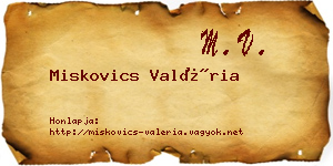 Miskovics Valéria névjegykártya