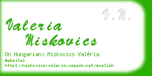 valeria miskovics business card